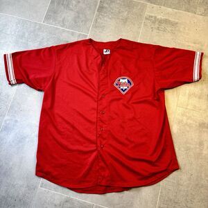 Vintage Phillies Dynasty Jersey 2XL Red MLB 90s Embroidered Patch